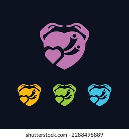 Hand care charity vector logo template illustration  
