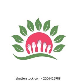 Hand care community  vector icon illustration design template