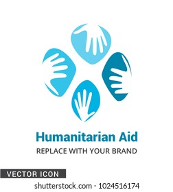 Logotipo/icono del concepto de cuidado de la mano