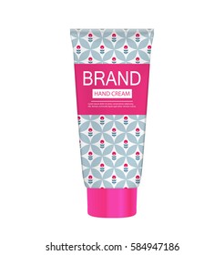 Hand Care Cream Bottle, Tube Template for Ads or Magazine Background. 3D Realistic Vector Iillustration. EPS10