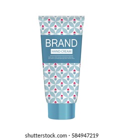 Hand Care Cream Bottle, Tube Template for Ads or Magazine Background. 3D Realistic Vector Iillustration. EPS10