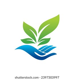 hand care green leaf ecology logo