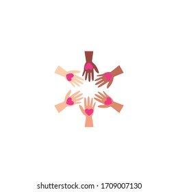 Hand Care, Help social charity Logo Template vector icon business