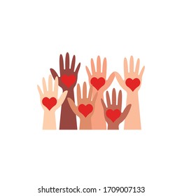 Hand Care, Help social charity Logo Template vector icon business