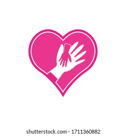 Hand Care, Help social charity Logo Template vector icon business