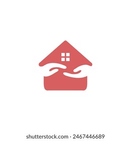 Hand care house hand logo template icon design. Foundation vector illustration business