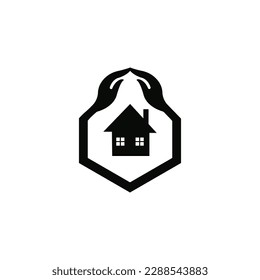 Hand care house vector logo template illustration 