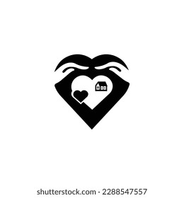 Hand care house vector logo template illustration 