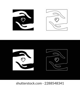 Hand care house vector logo template illustration 