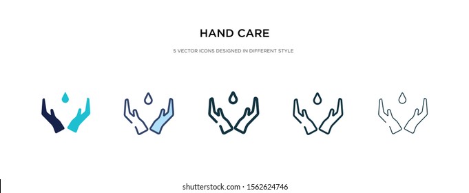 hand care icon in different style vector illustration. two colored and black hand care vector icons designed in filled, outline, line and stroke style can be used for web, mobile, ui