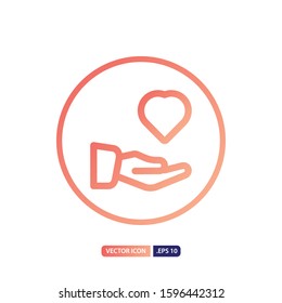 hand care icon in outline gradient style. Vector logo design template. Modern design icon, symbol, logo and illustration. Vector graphics illustration and editable stroke.