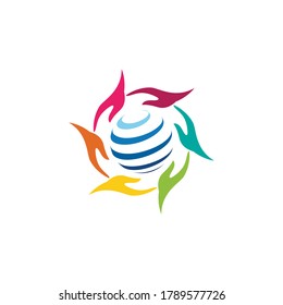 Icono de atención de mano Diseño de ilustración de vector de plantilla