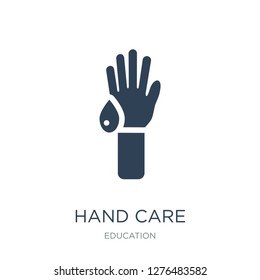 hand care icon vector on white background, hand care trendy filled icons from Education collection, hand care vector illustration