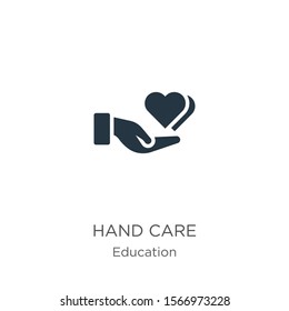 Hand care icon vector. Trendy flat hand care icon from education collection isolated on white background. Vector illustration can be used for web and mobile graphic design, logo, eps10