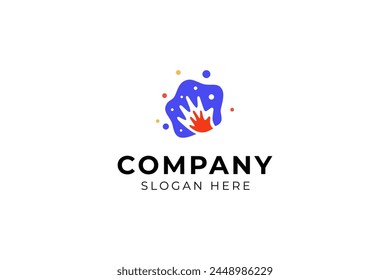 hand care illustration vector logo design in flat design style