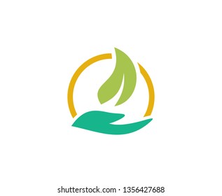 Hand care leaf logo 