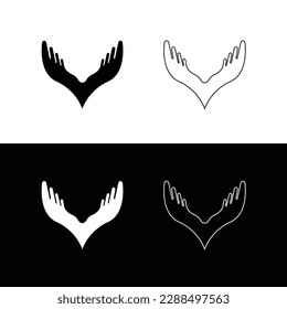 Handcare line Art Vektorgrafik-Logo 