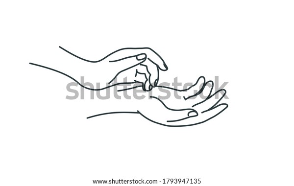 Hand Care Line Drawing Vector Illustration Stock Vector (Royalty Free ...