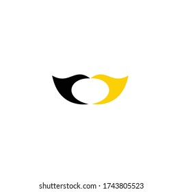 logotipo abstracto en negro y amarillo