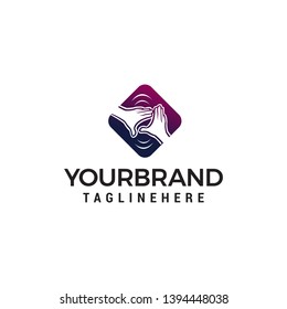 hand care logo design concept template vector