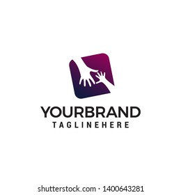 hand care logo design concept template vector