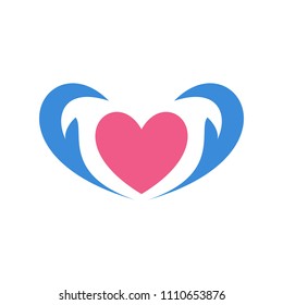 Hand care logo design template concept for company 