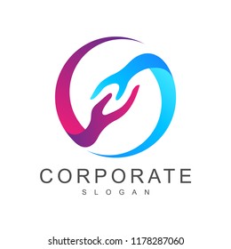 hand care logo design template