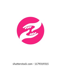 hand care logo design template. hand care vector icon illustration