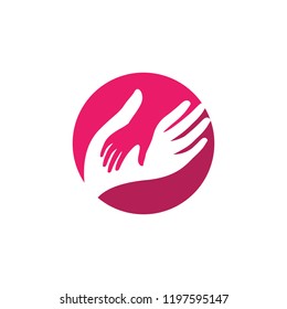 hand care logo design template. hand care vector icon illustration