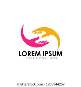 hand care logo design template. hand care vector icon illustration