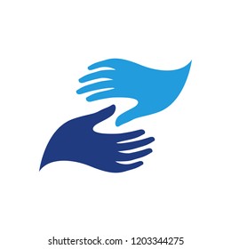 hand care logo design template. hand care vector icon illustration