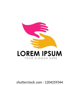 hand care logo design template. hand care vector icon illustration