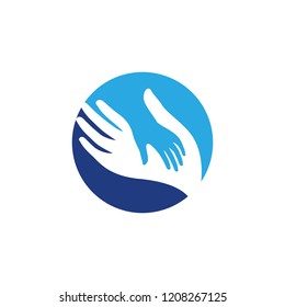 hand care logo design template. hand care vector icon illustration