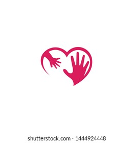 Hand care logo design template vector icon illustration
