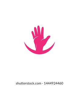 Hand care logo design template vector icon illustration