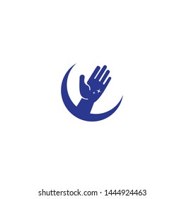 Hand care logo design template vector icon illustration