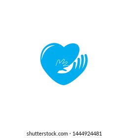 Hand care logo design template vector icon illustration