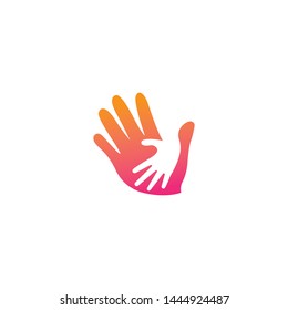 Hand care logo design template vector icon illustration