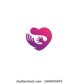 Hand care logo design template vector icon illustration