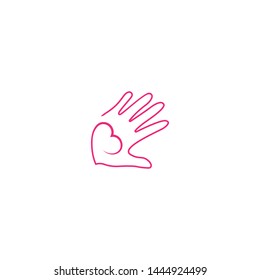 Hand care logo design template vector icon illustration