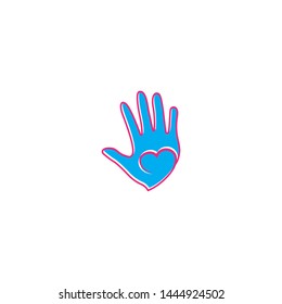 Hand care logo design template vector icon illustration