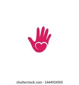 Hand care logo design template vector icon illustration