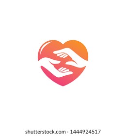 Hand care logo design template vector icon illustration