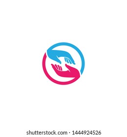 Hand care logo design template vector icon illustration