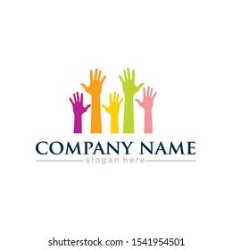 hand care logo design template. vector icon illustration