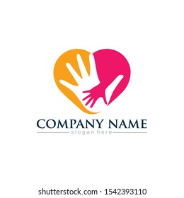 hand care logo design template. vector icon illustration