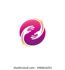 Hand care logo design template ready for use