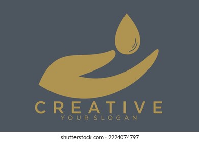 plantilla de diseño del logotipo de cuidado manual. ilustración del icono del vector de cuidado manual