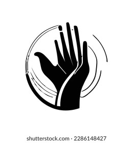 plantilla de diseño de logotipo de cuidado manual, ilustración de icono de vectores de cuidado manual, concepto de logotipo de mano