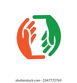 plantilla de diseño del logotipo de cuidado manual. ilustración del icono del vector de cuidado manual
